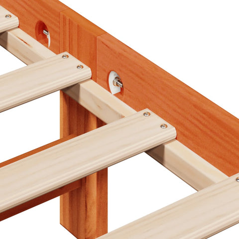 vidaXL Bed Frame without Mattress Wax Brown 75x190 cm Small Single Solid Wood Pine