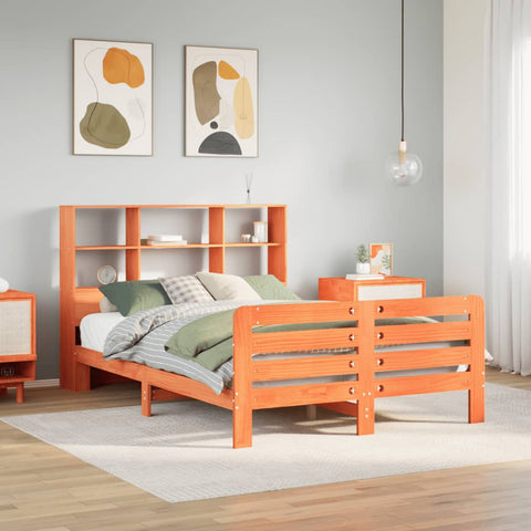 vidaXL Bed Frame without Mattress Wax Brown 120x200 cm Solid Wood Pine