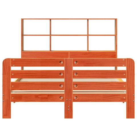vidaXL Bed Frame without Mattress Wax Brown 150x200 cm King Size Solid Wood Pine