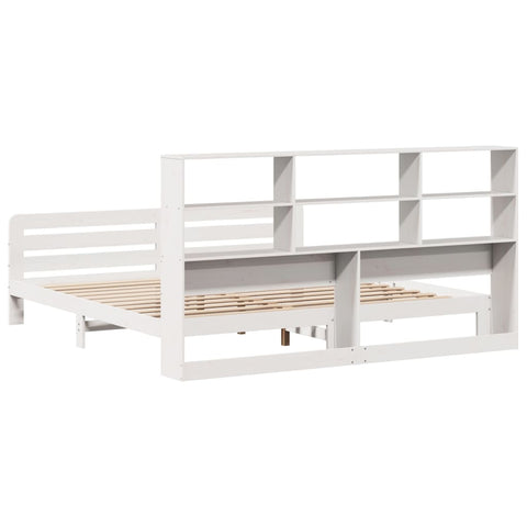 vidaXL Bed Frame without Mattress White 180x200 cm Super King Solid Wood Pine