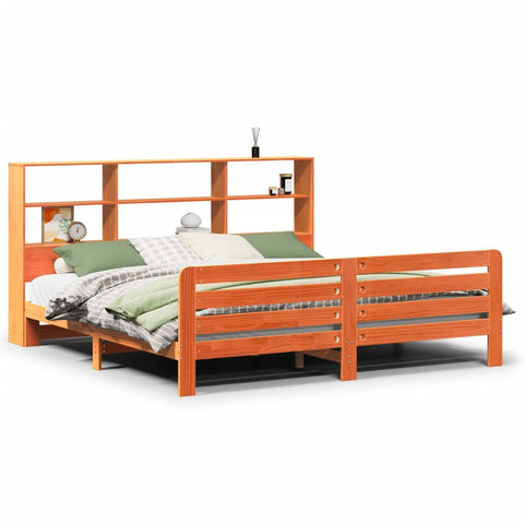 vidaXL Bed Frame without Mattress Wax Brown 200x200 cm Solid Wood Pine