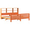 vidaXL Bed Frame without Mattress Wax Brown 200x200 cm Solid Wood Pine
