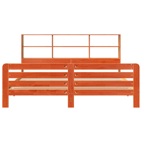 vidaXL Bed Frame without Mattress Wax Brown 200x200 cm Solid Wood Pine