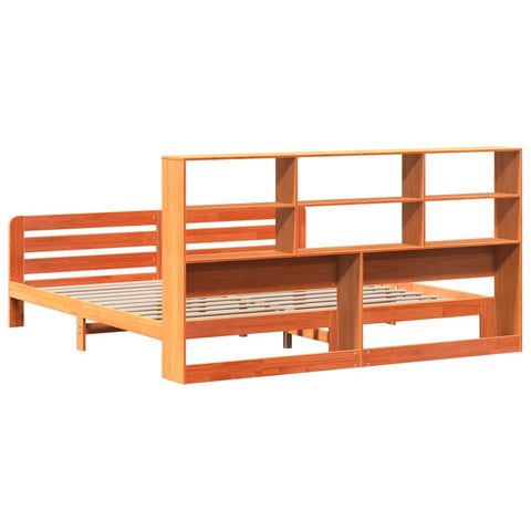 vidaXL Bed Frame without Mattress Wax Brown 200x200 cm Solid Wood Pine
