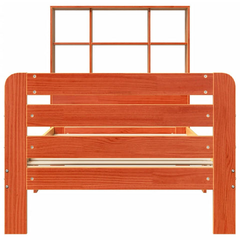 vidaXL Bed Frame without Mattress Wax Brown 75x190 cm Small Single Solid Wood Pine