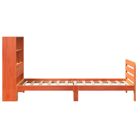 vidaXL Bed Frame without Mattress Wax Brown 75x190 cm Small Single Solid Wood Pine