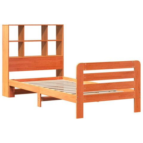 vidaXL Bed Frame without Mattress Wax Brown 90x190 cm Single Solid Wood Pine