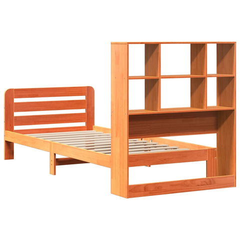 vidaXL Bed Frame without Mattress Wax Brown 90x190 cm Single Solid Wood Pine