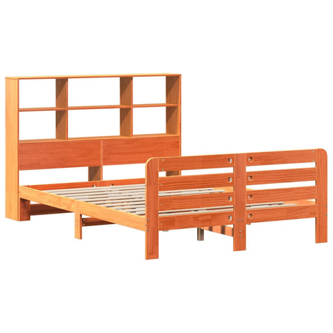 vidaXL Bed Frame without Mattress Wax Brown 135x190 cm Double Solid Wood Pine