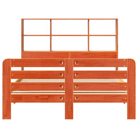 vidaXL Bed Frame without Mattress Wax Brown 135x190 cm Double Solid Wood Pine