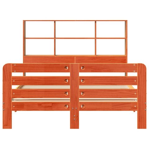 vidaXL Bed Frame without Mattress Wax Brown 140x190 cm Solid Wood Pine