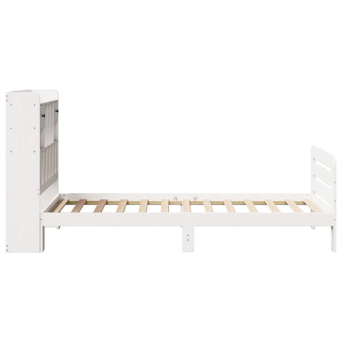 vidaXL Bookcase Bed without Mattress White 90x200 cm Solid Wood Pine