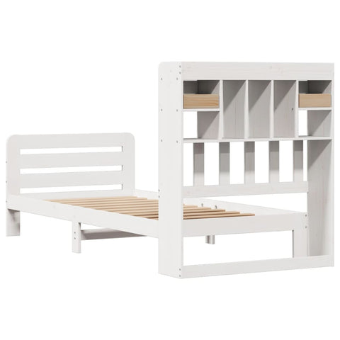 vidaXL Bookcase Bed without Mattress White 90x200 cm Solid Wood Pine