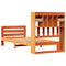vidaXL Bookcase Bed without Mattress Wax Brown 90x200 cm Solid Wood Pine