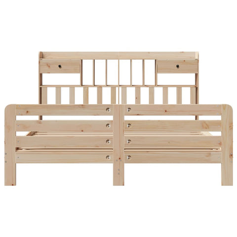 vidaXL Bookcase Bed without Mattress 180x200 cm Super King Solid Wood Pine
