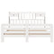 vidaXL Bookcase Bed without Mattress White 180x200 cm Super King Solid Wood Pine