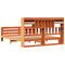vidaXL Bookcase Bed without Mattress Wax Brown 180x200 cm Super King Solid Wood Pine