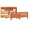 vidaXL Bookcase Bed without Mattress Wax Brown 200x200 cm Solid Wood Pine