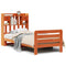 vidaXL Bookcase Bed without Mattress Wax Brown 75x190 cm Small Single Solid Wood Pine