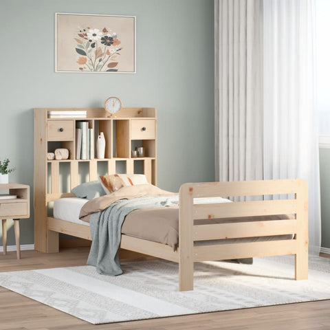 vidaXL Bookcase Bed without Mattress 90x190 cm Single Solid Wood Pine