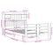 vidaXL Bookcase Bed without Mattress White 135x190 cm Double Solid Wood Pine