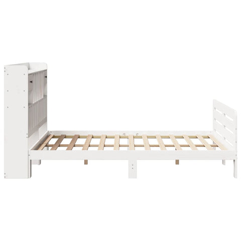 vidaXL Bookcase Bed without Mattress White 140x190 cm Solid Wood Pine