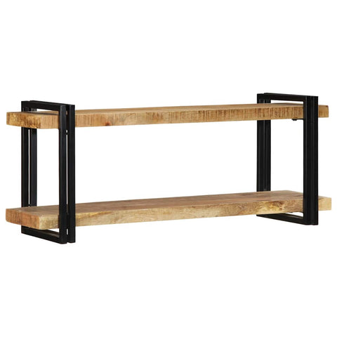 vidaXL Wall Shelf 110x33x45 cm Solid Rough Wood Mango