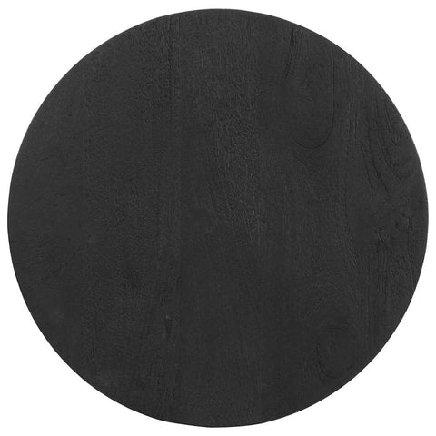 vidaXL Side Table Black Ø50x40 cm Solid Wood Mango