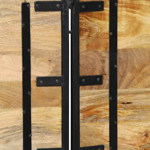 vidaXL Headboard 200 cm Solid Wood Mango and Iron