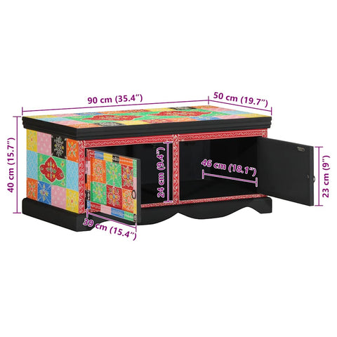 vidaXL Coffee Table Multicolour 90x50x40 cm Solid Wood Mango