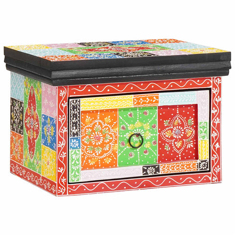 vidaXL Bedside Table Multicolor with red, green, and yellow tiles
