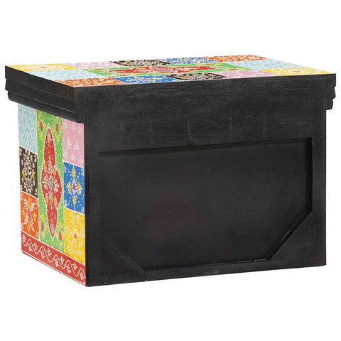 vidaXL Bedside Table Multicolor with red, green, and yellow tiles
