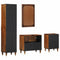 vidaXL Bathroom Furniture Set Wall-mounted 4 pcs Brown 62 x 33 x 58 cm