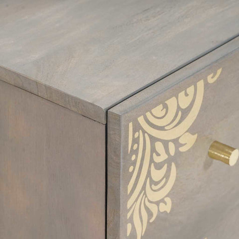 vidaXL Sideboard 2 pcs Grey 60 x 33.5 x 75 cm Solid Mango wood