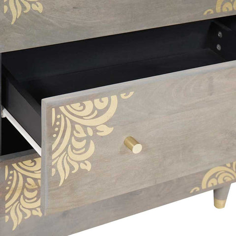 vidaXL Sideboard 2 pcs Grey 60 x 33.5 x 75 cm Solid Mango wood