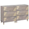 vidaXL Sideboard 2 pcs Grey 60 x 33.5 x 75 cm Solid Mango wood