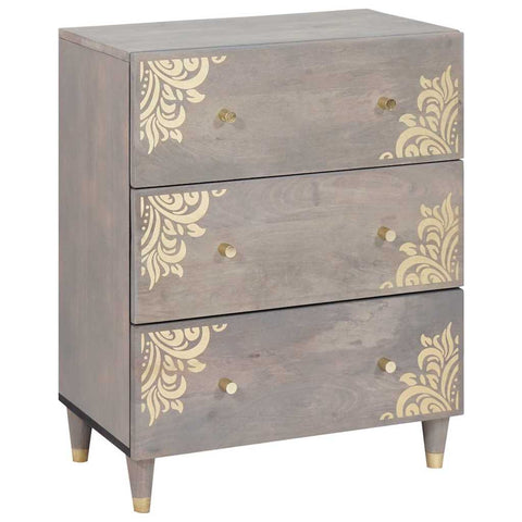 vidaXL Sideboard 2 pcs Grey 60 x 33.5 x 75 cm Solid Mango wood