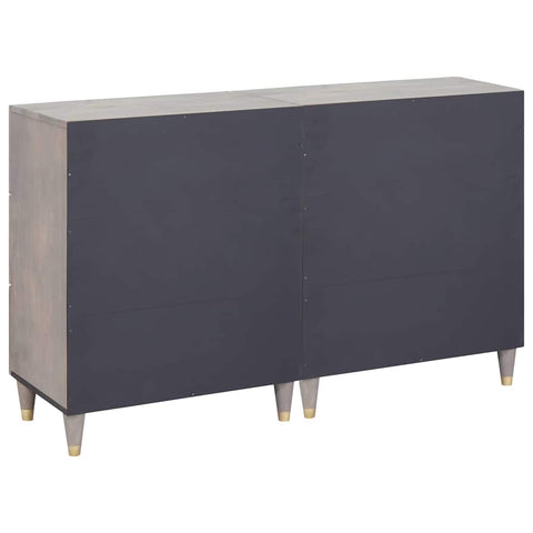 vidaXL Sideboard 2 pcs Grey 60 x 33.5 x 75 cm Solid Mango wood