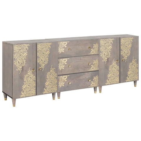 vidaXL Bathroom Furniture Set 3 pcs Grey and Gold 180 x 33 x 75 cm