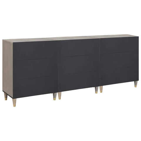 vidaXL Bathroom Furniture Set 3 pcs Grey and Gold 180 x 33 x 75 cm