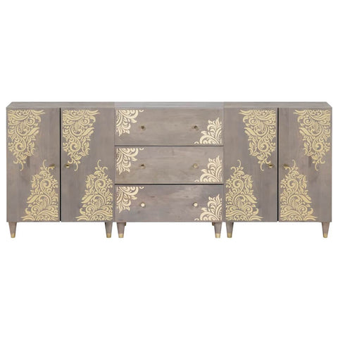 vidaXL Bathroom Furniture Set 3 pcs Grey and Gold 180 x 33 x 75 cm
