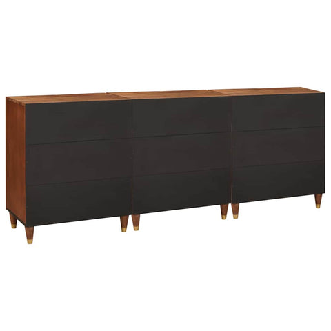 Sideboard Set 3 pcs Brown 180 x 33 x 75 cm Solid Mango wood
