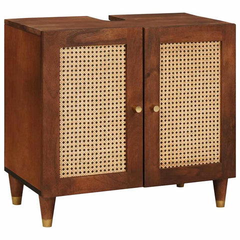 Bathroom Furniture with Drawer 2 pcs 62 x 33 x 58 cm Solid Mango Wood