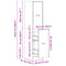 vidaXL Apothecary Cabinet High Gloss White 30x41x144.5 cm Engineered Wood