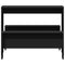 vidaXL 3 Piece Dining Table and Bench set Black Engineered Wood