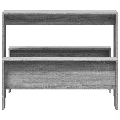 vidaXL 3 Piece Dining Table and Bench set Grey Sonoma Engineered Wood