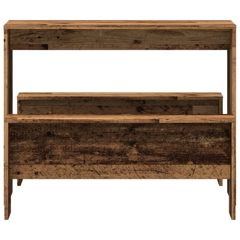 vidaXL 3 Piece Dining Table and Bench set Old Wood Engineered Wood