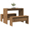 vidaXL 3 Piece Dining Table and Bench set Atisian Oak Engineered Wood