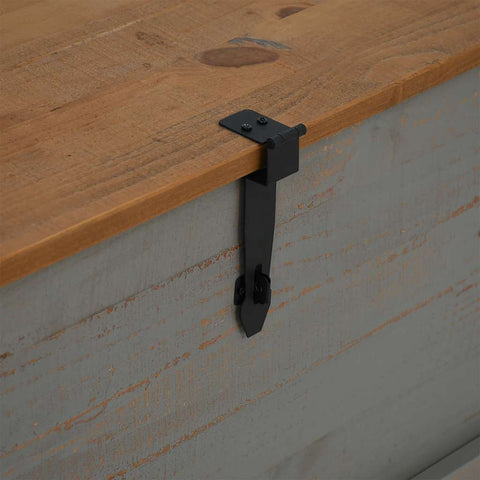 vidaXL Storage Chest HALDEN Grey 91x48x47 cm Solid Wood Pine