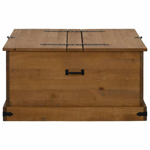 vidaXL Storage Chest HALDEN 91x91x47 cm Solid Wood Pine
